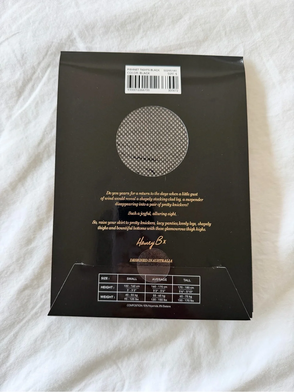 ✨ NWT Honey Birdette Black Fishnets – Luxury Full-Length Tights - Small ✨